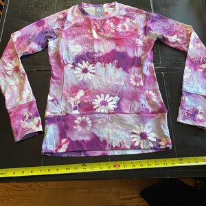 Volcom Pink and White Floral Long Sleeve Thermal